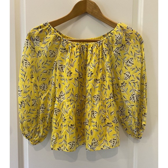Alice + Olivia Alta Floral Tiered Silk-Cotton Peasant Top Size XS $295‎ MSRP NWT - Picture 2 of 11